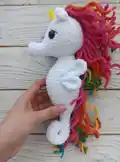 Sea Unicorn Amigurumi Pattern step 2 - assembly progress