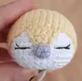 Mini Penguin Keychain Amigurumi Pattern step 2 - assembly progress