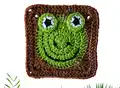Frog Granny Square Crochet Pattern step 1 - construction progress