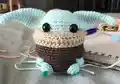 Baby Alien Amigurumi Pattern step 2 - assembly progress