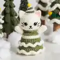 Christmas Tree Cat Amigurumi Pattern step 1 - construction progress