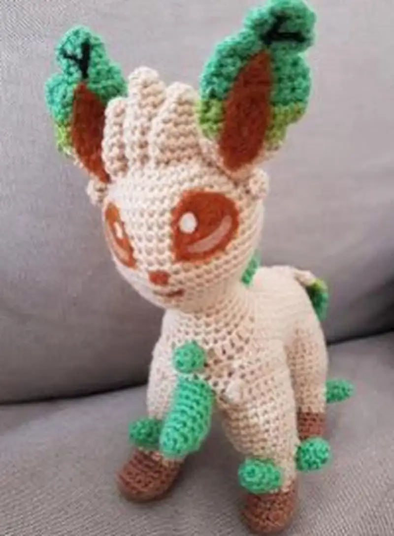 Complimentary Advanced crochet pattern: Leafeon Pokemon Amigurumi Pattern - Simple to follow guide