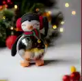 Globe Penguin Christmas Amigurumi Pattern step 2 - assembly progress