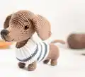 Yumi the Dachshund Amigurumi Pattern step 1 - construction progress