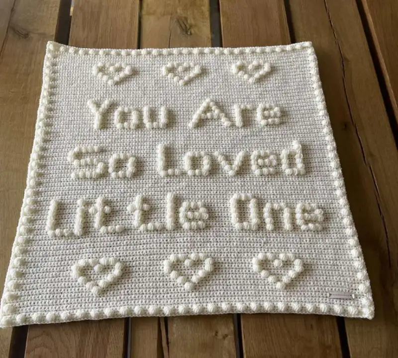 Complimentary Intermediate crochet pattern: So Loved Baby Blanket Crochet Pattern - Simple to follow guide