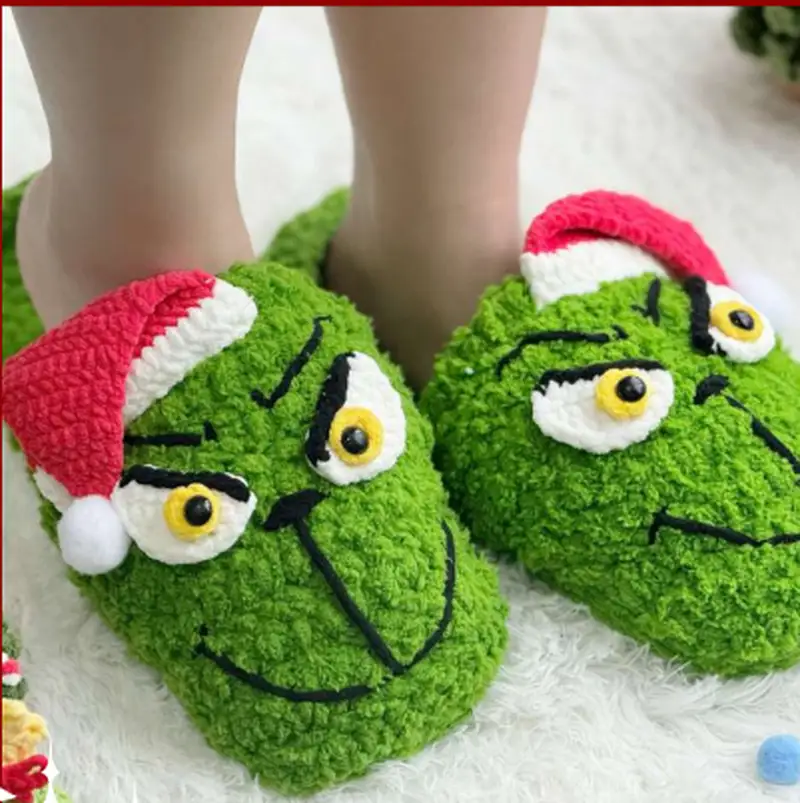 Complimentary Intermediate crochet pattern: Grinch Slippers Pattern - Simple to follow guide