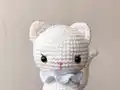 Kitty the Little White Kitten Amigurumi Pattern step 1 - construction progress