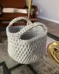 Simple Basket Crochet Pattern step 4 - final assembly and finishing