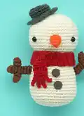 Mel the Snowman Amigurumi Pattern step 2 - assembly progress