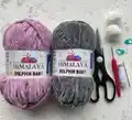 Baby Plush Bootie with Pompoms Crochet Pattern step 2 - assembly progress
