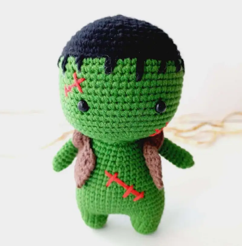 Complimentary Intermediate crochet pattern: Monster Frankenstein Amigurumi Pattern - Simple to follow guide