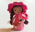 Wild Rose Fairy Amigurumi Pattern step 1 - construction progress