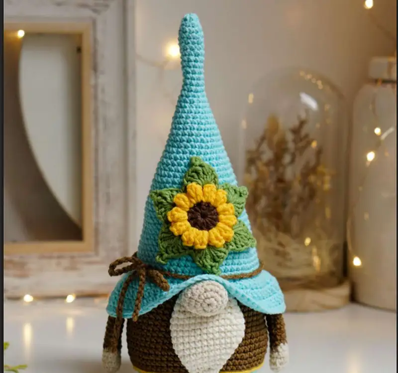 Complimentary Intermediate crochet pattern: Flower Gnome Amigurumi Pattern - Simple to follow guide