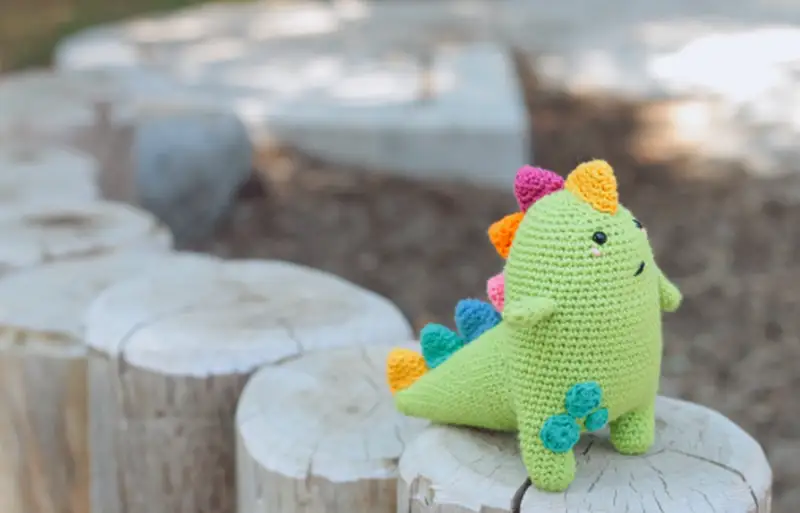 Complimentary Intermediate crochet pattern: Mr. Pistachio the Dinosaur Amigurumi Pattern - Simple to follow guide