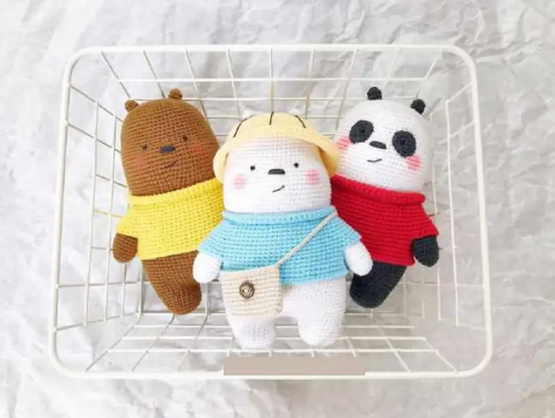 Complimentary Intermediate crochet pattern: We Bare Bears Ice Bear Amigurumi Pattern - Simple to follow guide