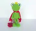 Frog Prince Amigurumi Pattern step 1 - construction progress