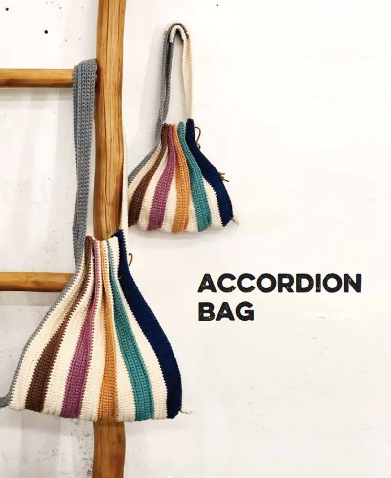 Complimentary Advanced crochet pattern: Accordion Bag Pattern - Simple to follow guide