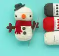 Mel the Snowman Amigurumi Pattern step 4 - final assembly and finishing