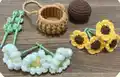 Daisy Flowers Car Hanging Crochet Pattern step 2 - assembly progress