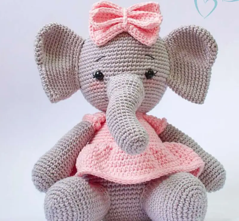 Complimentary Intermediate crochet pattern: Little Elephant Amigurumi Pattern - Simple to follow guide