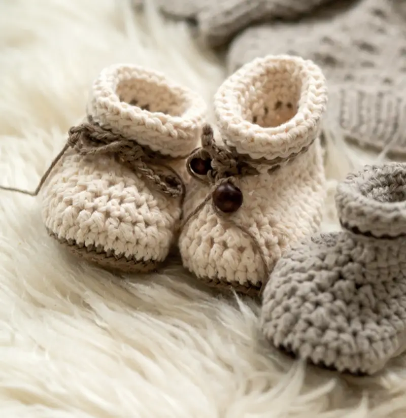 Complimentary Intermediate crochet pattern: Baby Shoes Ivelle Crochet Pattern - Simple to follow guide
