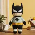 Mini Batman Amigurumi Pattern step 4 - final assembly and finishing