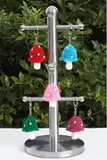 Toadstool Keychain Amigurumi Pattern step 1 - construction progress