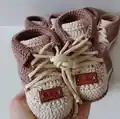 Baby Shoes Crochet Pattern step 2 - assembly progress