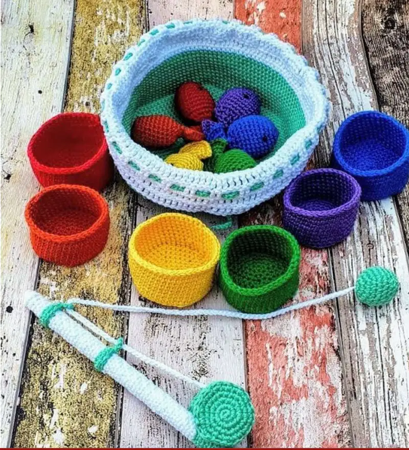 Complimentary Intermediate crochet pattern: Fishing Set Amigurumi Pattern - Simple to follow guide