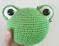 Frog Prince Amigurumi Pattern step 2 - assembly progress