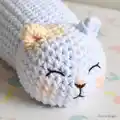 Marshmallow Kittie Amigurumi Pattern step 2 - assembly progress