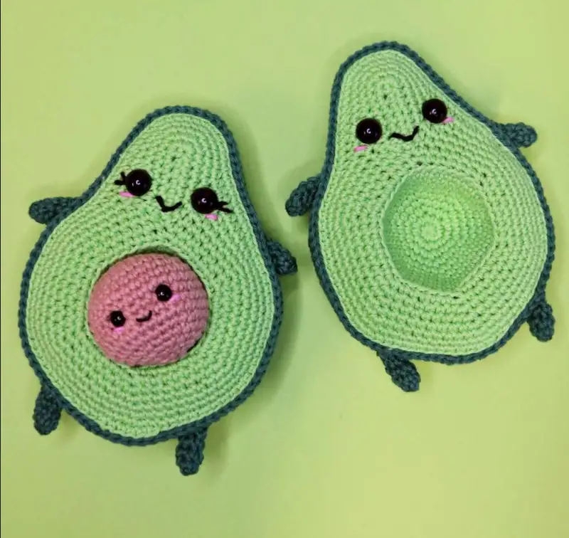 Complimentary Intermediate crochet pattern: Avocado Family Amigurumi Pattern - Simple to follow guide