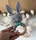 Rattle Bunny Amigurumi Pattern step 4 - final assembly and finishing