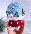 Snow Globe Crochet Pattern step 2 - assembly progress