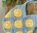 Citrus Tote Bag Crochet Pattern step 1 - construction progress