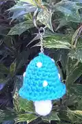 Toadstool Keychain Amigurumi Pattern step 3 - details and accessories