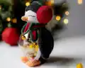 Globe Penguin Christmas Amigurumi Pattern step 3 - details and accessories