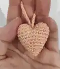 Mini Heart Keychain Amigurumi Pattern step 2 - assembly progress