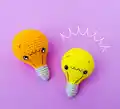 Little Spark Lightbulb Amigurumi Pattern step 1 - construction progress