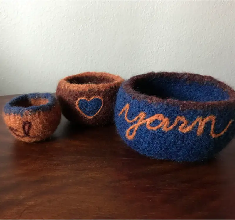 Complimentary Beginner Friendly crochet pattern: Felted Bowl Trio Pattern - Simple to follow guide