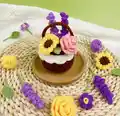 Mini Flower Basket & Flowers Crochet Pattern step 1 - construction progress
