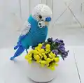 Budgerigar Bird Amigurumi Pattern step 1 - construction progress