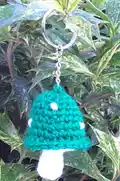 Toadstool Keychain Amigurumi Pattern step 2 - assembly progress