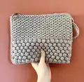Bobble Clutch Bag Crochet Pattern step 2 - assembly progress