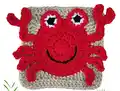 Crab Granny Square Crochet Pattern step 4 - final assembly and finishing