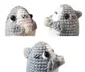 Sharkito the Polite Shark Amigurumi Pattern step 2 - assembly progress