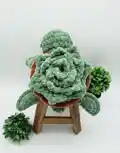 Succulent Turtle Amigurumi Pattern step 2 - assembly progress