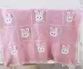 Bunny Baby Blanket Crochet Pattern step 2 - assembly progress