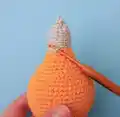 Little Spark Lightbulb Amigurumi Pattern step 4 - final assembly and finishing