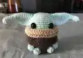 Baby Alien Amigurumi Pattern step 1 - construction progress